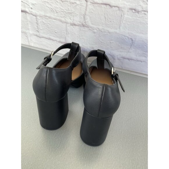 Pop Women Black Block Heel Platform Y2K Mary Jane Dress Shoes Size 9M - Picture 7 of 10